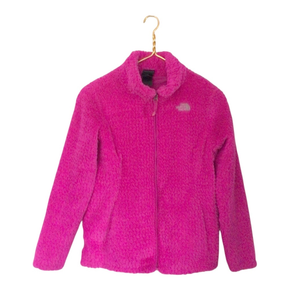 The North Face Girls Pink Fleece Full Zip Fuzzy Cozy Sweater Jacket Girls S
